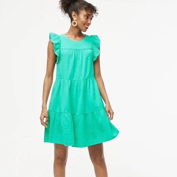 NWT J. CREW Bright Seafoam Green Mini Cotton Gauze Dress Size 4 ••SOLD OUT•• - Picture 2 of 8